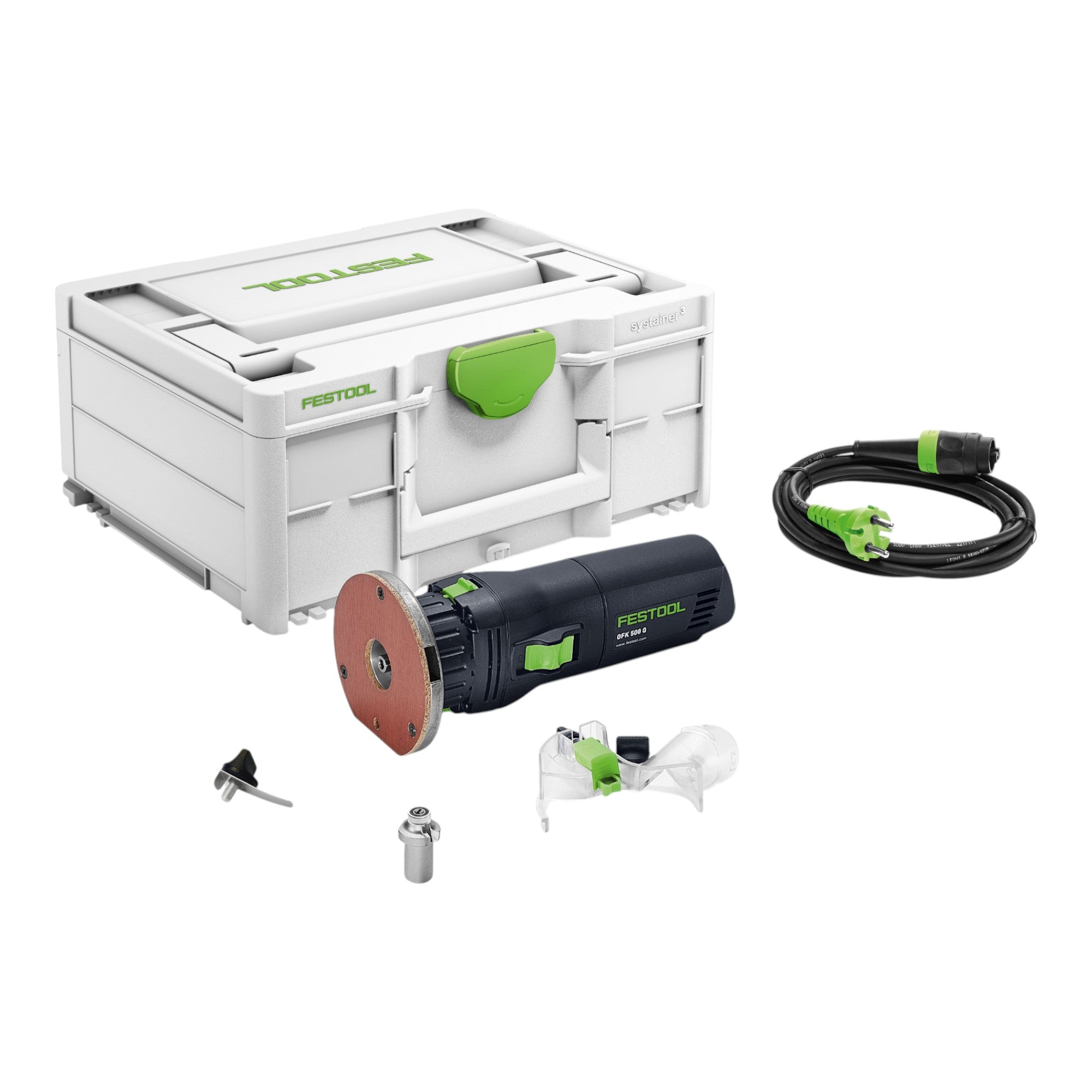 Festool OFK 500 Q-Plus R3 Kantenfräse 450 W ( 578716 ) + Abrundfräser + Systainer