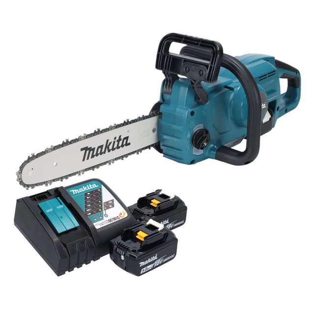 Makita DUC 357 RT2X3 akumulatorowa pilarka łańcuchowa 18 V 35 cm bezszczotkowa + 2x akumulator 5,0 Ah + ładowarka
