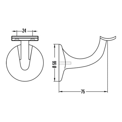 Wspornik poręczy HERMETA 3506 aluminium anodowane na srebrno ( 3000283334 )