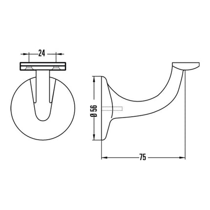 Wspornik poręczy HERMETA 3508 aluminium anodowane na srebrno ( 3000283338 )