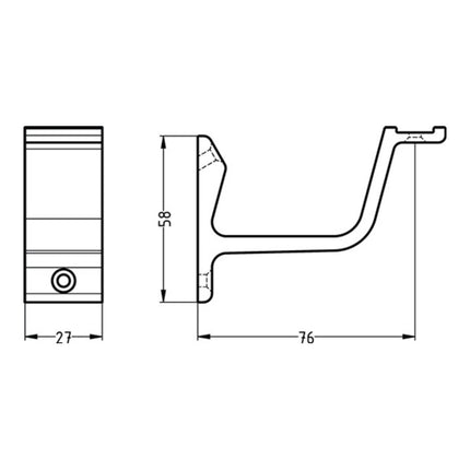 HERMETA wspornik poręczy 3550 aluminium anodowane srebrne ( 3000283340 )