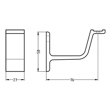 Wspornik poręczy HERMETA 3551 z aluminium powlekanego czarnym tworzywem sztucznym ( 3000283343 )