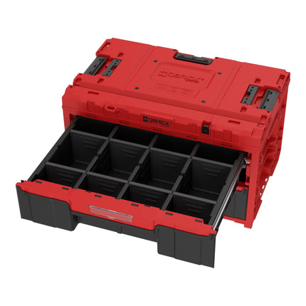 Qbrick System ONE Drawer 2 Toolbox 2.0 RED Ultra HD Niestandardowa skrzynka narzędziowa 587 x 380 x 340 mm 29 l z dwiema szufladami