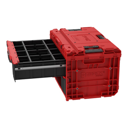 Qbrick System ONE Drawer 2 Toolbox 2.0 RED Ultra HD Niestandardowa skrzynka narzędziowa 587 x 380 x 340 mm 29 l z dwiema szufladami