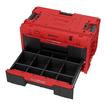 Qbrick System ONE Drawer 2 Toolbox 2.0 RED Ultra HD Niestandardowa skrzynka narzędziowa 587 x 380 x 340 mm 29 l z dwiema szufladami