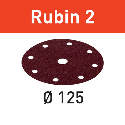 Festool STF D125/8 P120 RU2/50 Schleifscheibe Rubin 2 ( 499097 ) für RO 125, ES 125, ETS 125, ETSC 125, ES-ETS 125, ES-ETSC 125, ETS EC 125, LEX 125