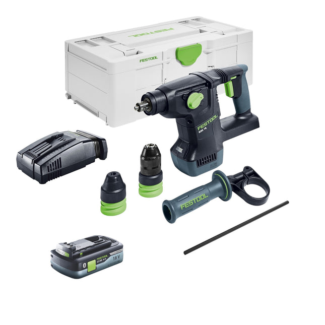 Festool KHC 18 EB-Basic akumulatorowa młotowiertarka kombi 18 V 2,6 J SDS-Plus Brushless + 1x akumulator 4,0 Ah + szybka ładowarka + systainer
