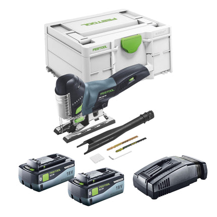 Festool CARVEX PSC 420 Basic akumulatorowa wyrzynarka wahadłowa 18 V 120 mm bezszczotkowa + 2x akumulator 8,0 Ah + szybka ładowarka + Systainer