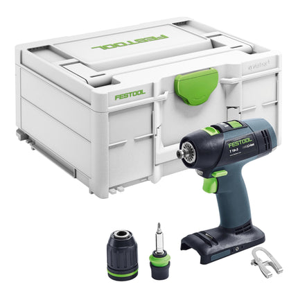 Festool T 18+3 Basic akumulatorowa wiertarko-wkrętarka 18 V 50 Nm bezszczotkowa + 1x akumulator 4,0 Ah + szybka ładowarka + systainer