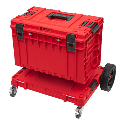 Platforma transportowa Qbrick System ONE 2.0 Allterrain RED Ultra HD 750 x 542 x 223 mm 120 kg z metalowymi kołami skrętnymi i hamulcem