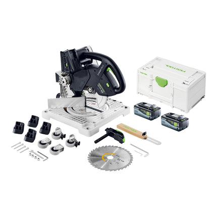 Festool SYMC 70 Basic SYMMETRIC pilarka akumulatorowa 36 V ( 2 x 18 V ) 216 mm + 2x akumulator 8,0 Ah + Systainer - bez ładowarki