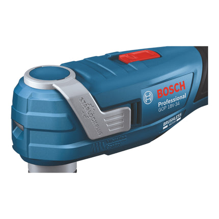 Bosch GOP 18V-34 Professional Akumulatorowa przecinarka wielofunkcyjna 18 V Starlock Plus + 2x akumulator 5,0 Ah + ładowarka + 17 akcesoriów + L-Boxx
