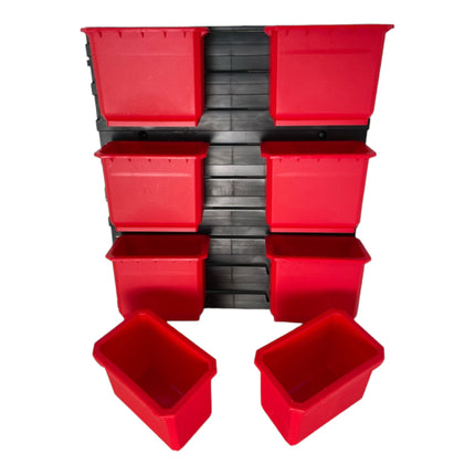 Toolbrothers RHINO Zestaw pojemników nr 2 Ścianka warsztatowa z 8 pojemnikami do walizki RHINO XXL