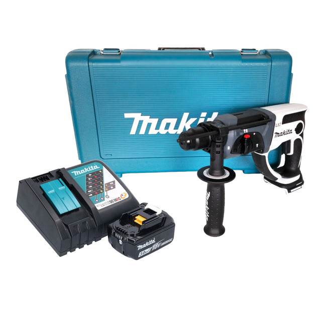Makita DHR 202 RF1W akumulatorowa młotowiertarka 18 V 20 mm 2,0 J biała + 1x akumulator 3,0 Ah + ładowarka + walizka