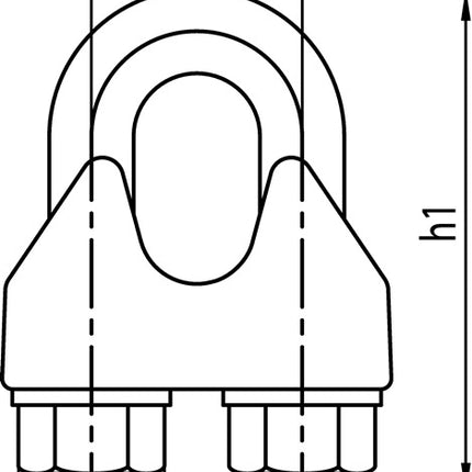 Zacisk linki zabezpieczającej DIN 1142-EN 13411-5 ( 1000120148 ) gwint M8 ocynkowany