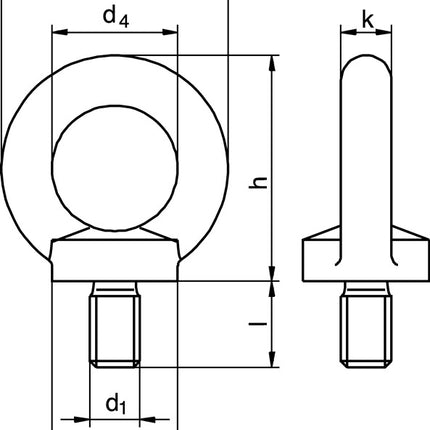 Śruba oczkowa DIN 580 ( 5000601203 ) Gwint M12 ocynkowana