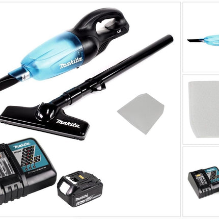 Makita DCL 180 RM1 B Akku Staubsauger 18 V Schwarz + 1x Akku 4,0 Ah + Ladegerät + 10x Staubsack - Toolbrothers