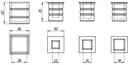 Tuleja kamienna DENI ( 3000255624 ) 13 prętów kwadratowych 13 mm 2-częściowa