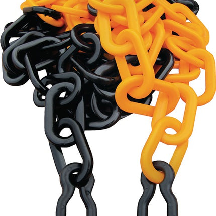 Łańcuch bariery ( 9000480222 ) PP żółto-czarny 9 mm z 2 uniwersalnymi hakami