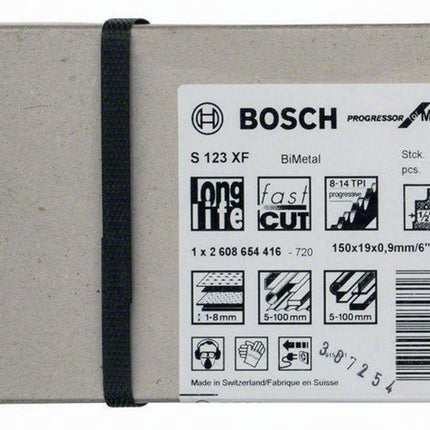 Brzeszczot do piły szablastej Bosch S 123 XF ( 4000909024 ) długość 150 mm szerokość 19 mm zestaw, frezowany