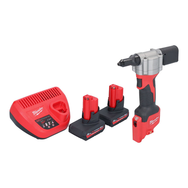 Milwaukee M12 BPRT 502 Akku Blindnietgeraet 12 V 20 32 mm 2x Akku 5 0 Ah Ladegeraet 0 - toolbrothers