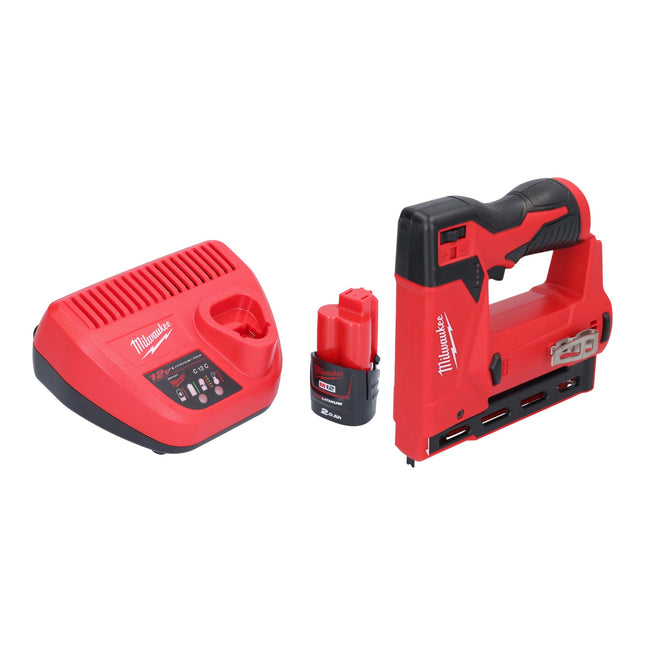 Milwaukee M12 BST 201 Akku Tacker 12 V 6 14 mm 1x Akku 2 0 Ah Ladegeraet 0 - toolbrothers