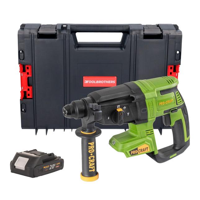 Procraft PHA40bb Akku Bohrhammer 20 V 2 6 J SDS plus Brushless 1x Akku 2 0 Ah RHINO Toolcase ohne Ladegeraet 0 - toolbrothers