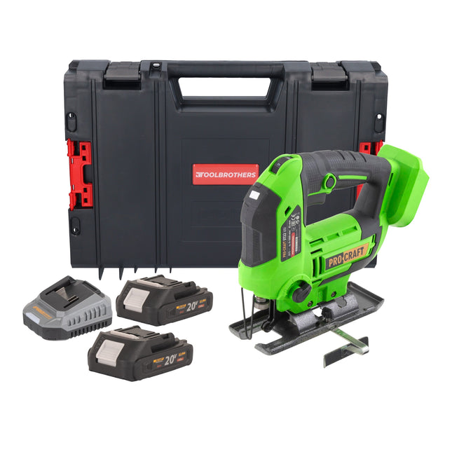 Procraft ST22 Akku Stichsaege 20 V 80 mm Brushless 2x Akku 2 0 Ah Ladegeraet RHINO Toolcase 0 - toolbrothers