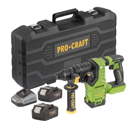 Procraft PHA30 bb c Akku Bohrhammer 20 V 2 8 J SDS plus Brushless 2x Akku 4 0 Ah Ladegeraet Koffer 0 - toolbrothers