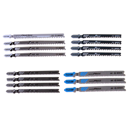 Bosch Stichsägeblatt Set 15tlg. für Holzarbeiten ( 1x 2607011438 ) HCS / CT / BIM