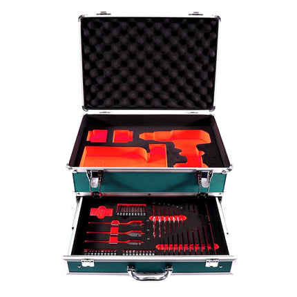 Makita DHP 484 SGTX Akku Schlagbohrschrauber 18 V 54 Nm Brushless + 2x Akku 6,0 Ah + Ladegerät + 70 tlg. Bit Bohrer Set + TX Alu Koffer