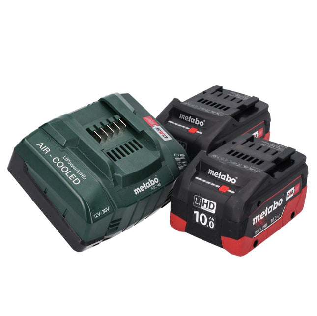 Zestaw podstawowy Metabo 18 V 2x akumulator 10,0 Ah LIHD + ładowarka ASC 145 CAS System