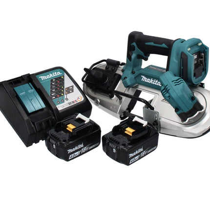 Makita DPB 183 RM akumulatorowa piła taśmowa 18 V 66 mm bezszczotkowa + 2x akumulator 4,0 Ah + ładowarka