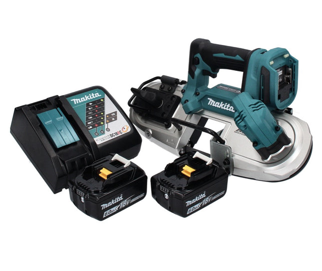 Makita DPB 183 RG akumulatorowa piła taśmowa 18 V 66 mm bezszczotkowa + 2x akumulator 6,0 Ah + ładowarka