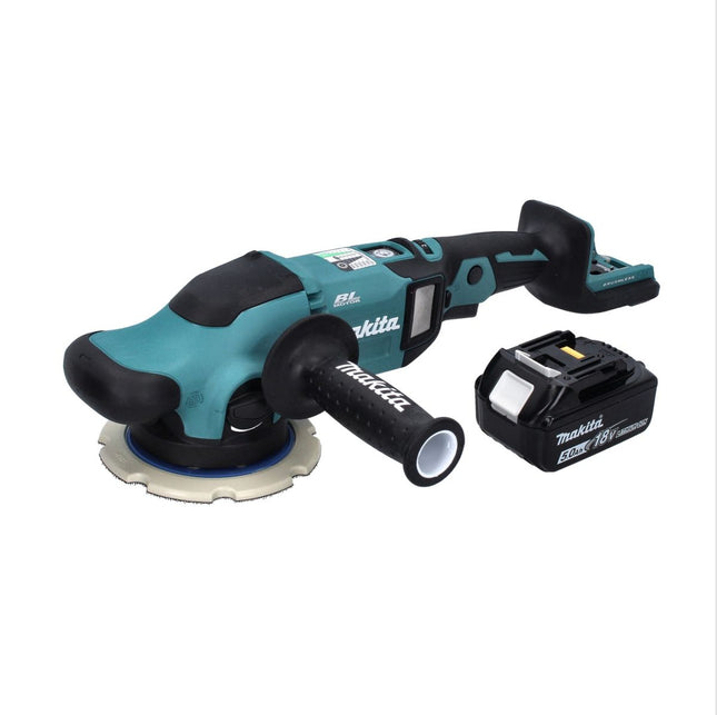 Makita DPO 600 T1 akumulatorowa polerka mimośrodowa 18 V 150 mm XPT bezszczotkowa + 1x akumulator 5,0 Ah - bez ładowarki