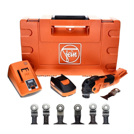 FEIN MultiMaster AMM 300 Plus C Akku Oszillierer 12 V Starlock Plus + 1x Akku 3,0 Ah + Ladegerät + 6 tlg. Zubehör Set + Koffer