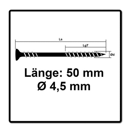 SPAX Fassadenschraube 4,5 x 50 mm 400 Stk. Edelstahl A2 ( 2x 25470004505022 ) Fixiergewinde Mini Linsensenkkopf T-STAR Plus Torx T20 CUT