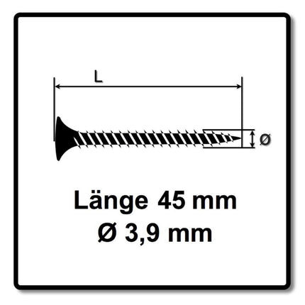 SPAX GIX-C Schnellbauschrauben 3,9 x 45 mm 5000 Stk ( 5x 1791170390456 ) Vollgewinde Spitzer Fräskopf Phosphatiert Kreuzschlitz H2 Nadelspitze