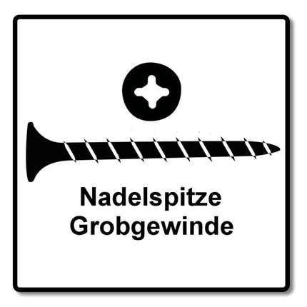 SPAX GIX-B Schnellbauschrauben 3,9 x 55 mm 2000 Stk ( 2x 1891170390556 ) Vollgewinde Trompetenkopf Nadelspitze Kreuzschlitz H2