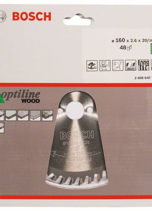 Bosch Kreissägeblatt Optiline Wood OP WO H 160 x 20 x 2,6 mm 160 mm 48 Zähne ( 2608640732 ) - Toolbrothers