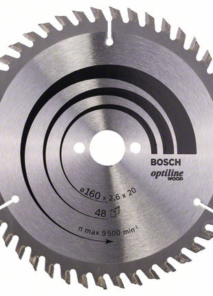 Bosch Kreissägeblatt Optiline Wood OP WO H 160 x 20 x 2,6 mm 160 mm 48 Zähne ( 2608640732 ) - Toolbrothers