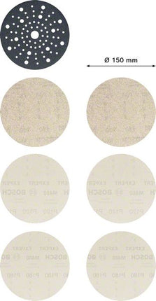 Bosch Expert M480 Starter Set Netzstruktur Schleifblatt Set 7 tlg. 150 mm ( 2608901203 ) Netzschleifmittel für Exzenterschleifer