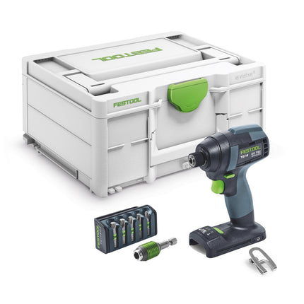 Festool TID 18-Basic akumulatorowy klucz udarowy 18 V 180 Nm 1/4" ( 576481 ) + 6 szt. zestaw bitów + systainer - bez akumulatora, bez ładowarki