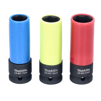 Makita zestaw kluczy nasadowych samochodowych 3-częściowy 1/2" kwadrat 17 / 19 / 21 mm ( E-12354 )