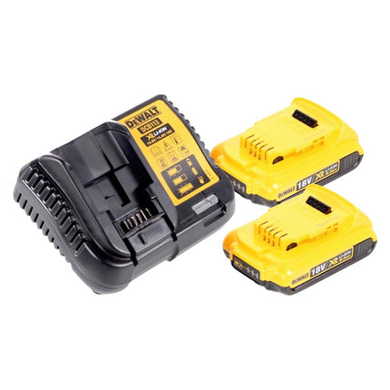 Akumulatorowa pilarka tarczowa DeWalt DCS 571 D2 18 V 115 mm bezszczotkowa + 2x akumulator 2,0 Ah + ładowarka + TSTAK