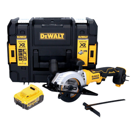Akumulatorowa pilarka tarczowa DeWalt DCS 571 18 V 115 mm bezszczotkowa + 1x akumulator 4,0 Ah + TSTAK - bez ładowarki