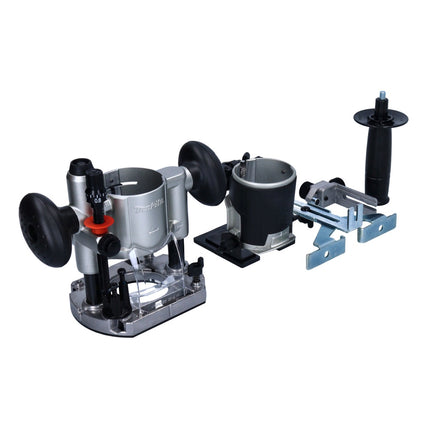 Makita RT 0702 CX2J Wielofunkcyjna frezarka górnowrzecionowa 710 W 6/8 mm + moduł frezarki górnowrzecionowej + moduł frezarki krawędziowej + moduł frezarki kątowej + Makpac