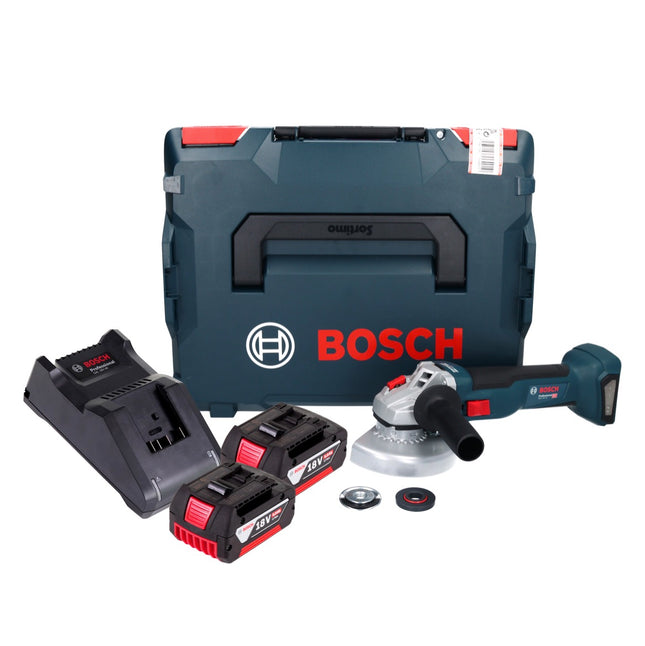 Bosch GWS 18V-10 Profesjonalna akumulatorowa szlifierka kątowa 18 V 125 mm bezszczotkowa + 2x akumulator 5,0 Ah + ładowarka + L-Boxx