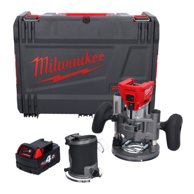 Milwaukee M18 FTR-401X frezarka akumulatorowa 18 V bezszczotkowa + 1x akumulator 4,0 Ah + moduły frezarki + skrzynka HD - bez ładowarki