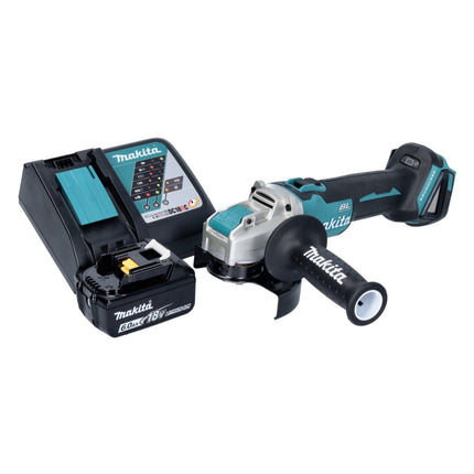 Makita DGA 521 RG1X1 akumulatorowa szlifierka kątowa 18 V 125 mm X-LOCK Brushless + 1x akumulator 6,0 Ah + ładowarka